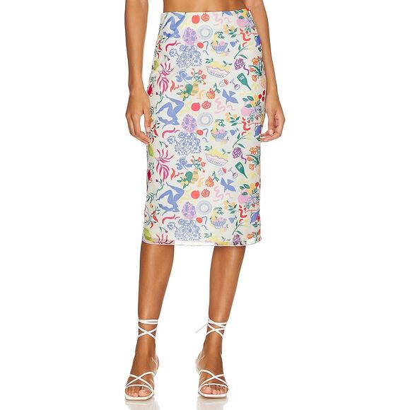 LPA Dresses & Skirts - Lpa 'Giada' White Polyester Midi Skirt Size M